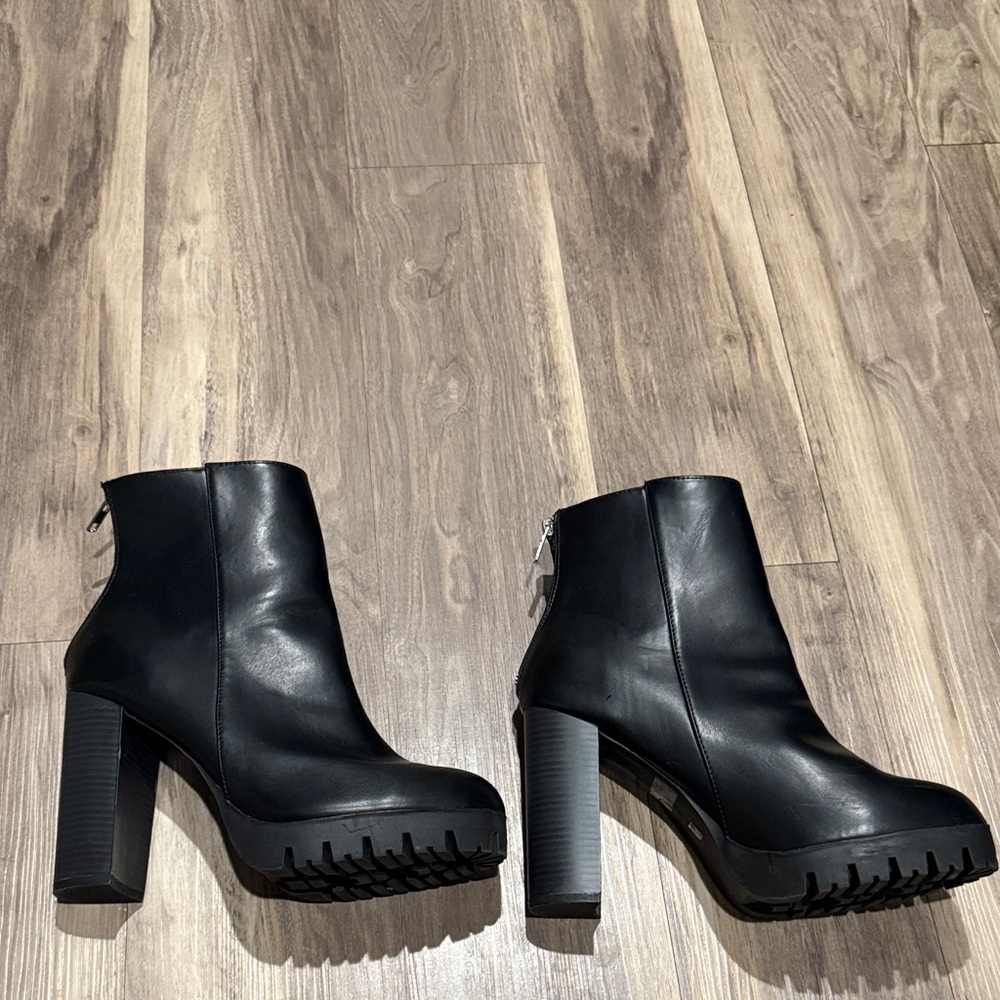 Black High Heel Ankle Boots